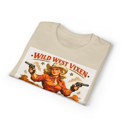 Wild West Vixen T‑Shirt — "Ready for Trouble" Retro Cowgirl Graphic