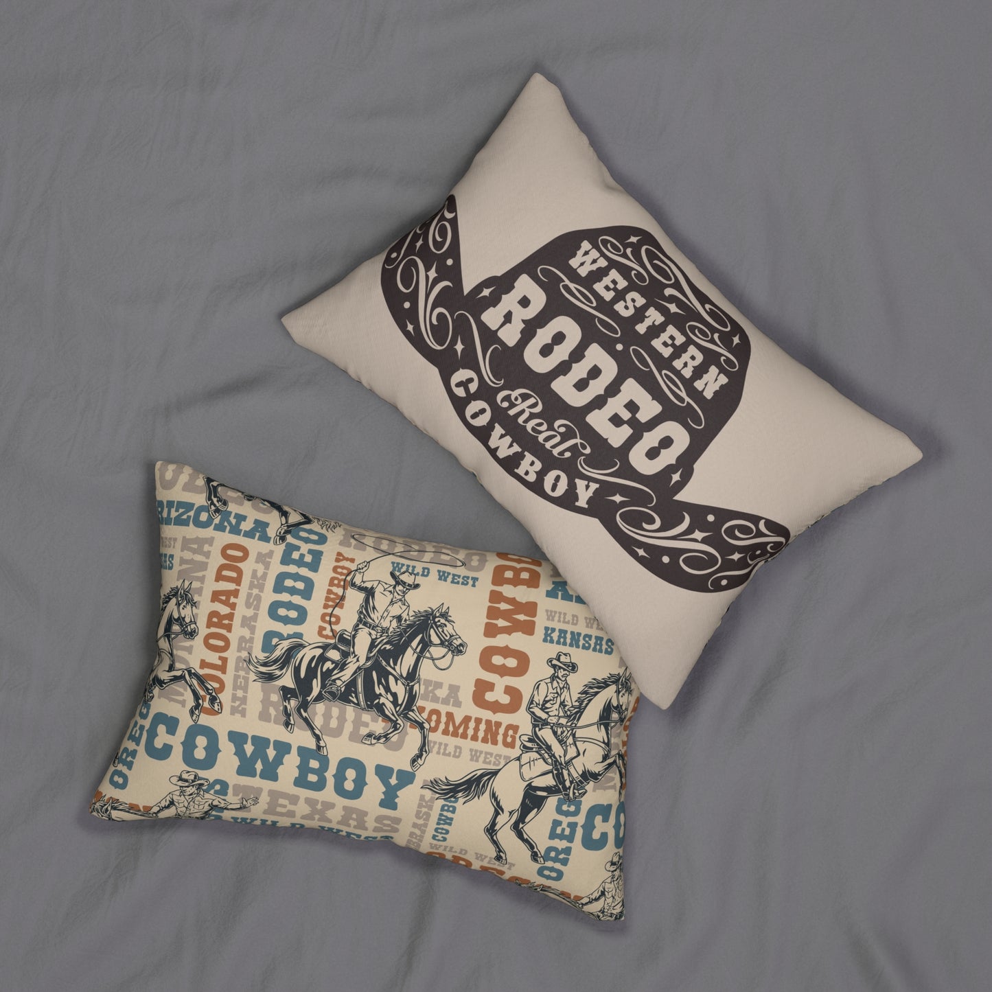 Western Rodeo Lumbar Pillow - Real Cowboy Design