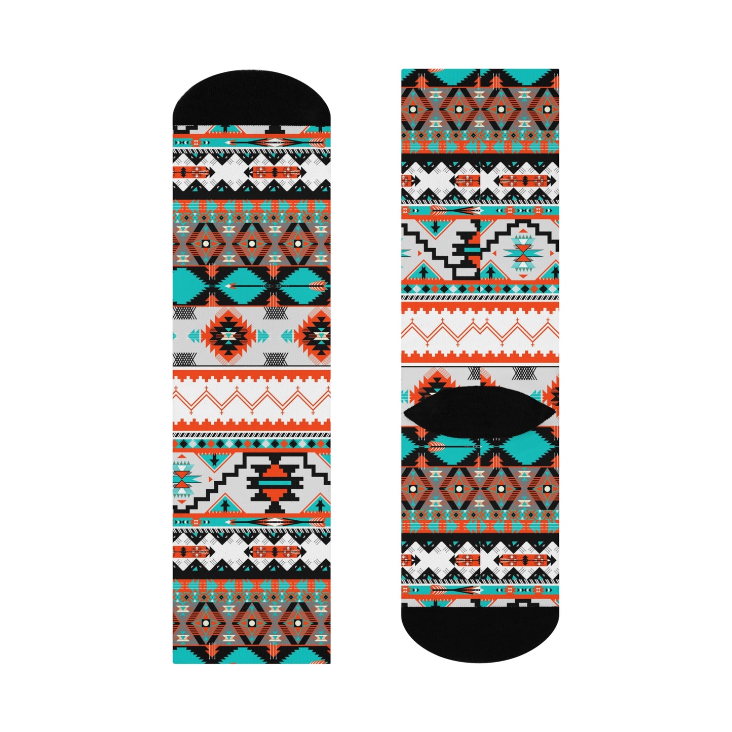 Aztec Boho Patterned Crew Socks | Cozy Everyday Wear, Unique Gift, Festival Fashion, Comfortable Footwear, Stylish Accessories