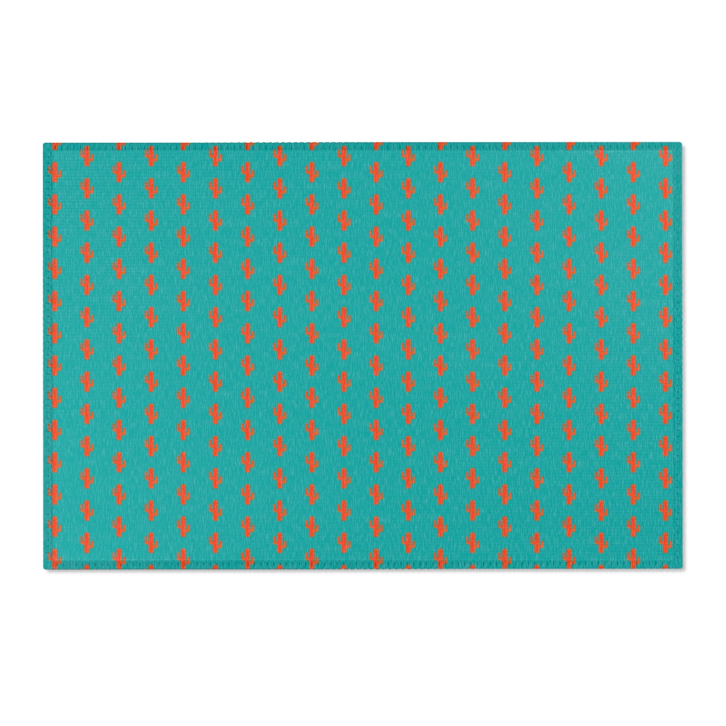 Turquoise & Coral Dot Area Rug — Modern Geometric Accent Rug for Living Room, Bedroom, or Nursery