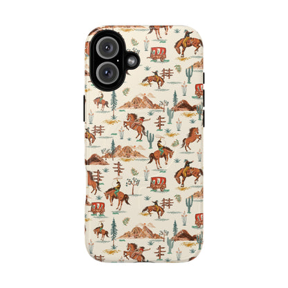 Western Cowboy Pattern Tough Magnetic Phone Case