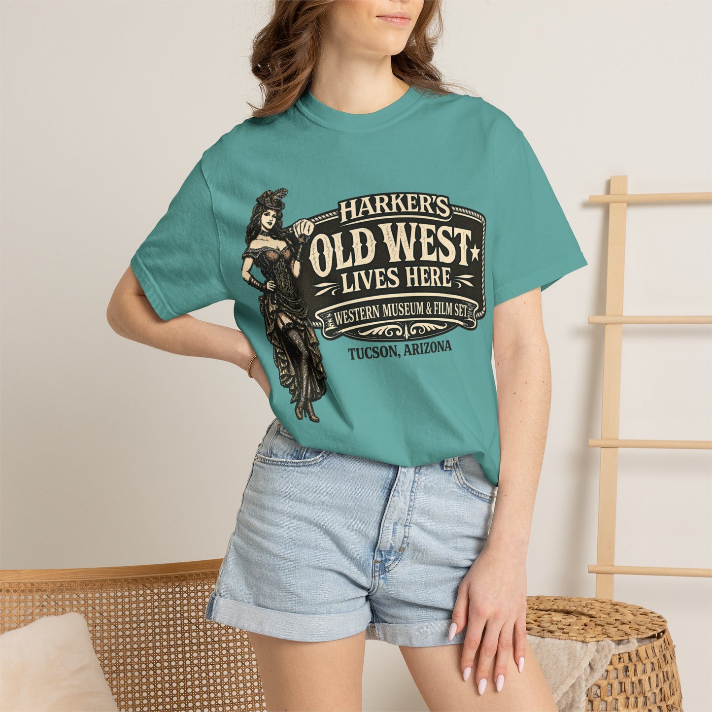 Harker's Old West Saloon T-Shirt —  Old West Lives Here” Vintage Tee