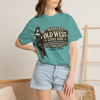 Harker's Old West Saloon T-Shirt —  Old West Lives Here” Vintage Tee