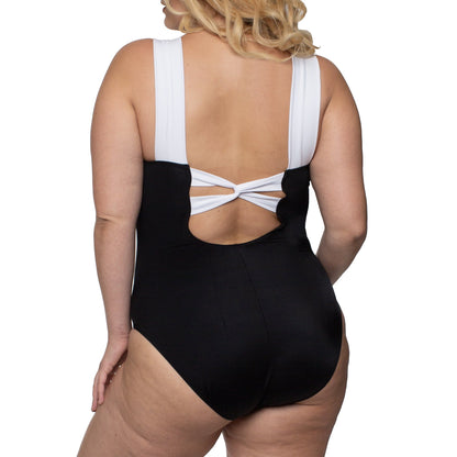 InstantFigure Contrast Trim One Piece Swimsuit 13496P