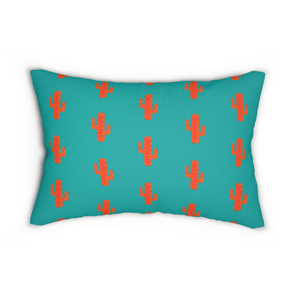 Western Boot "With Love From The West" Lumbar Pillow — Southwestern Cactus Accent Pillow