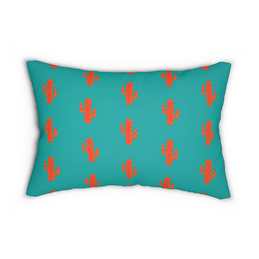 Western Boot "With Love From The West" Lumbar Pillow — Southwestern Cactus Accent Pillow