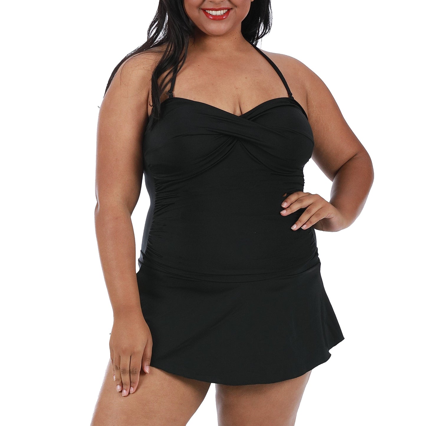 InstantFigure Plus Size Skirted One Piece Swimsuit 13556PC