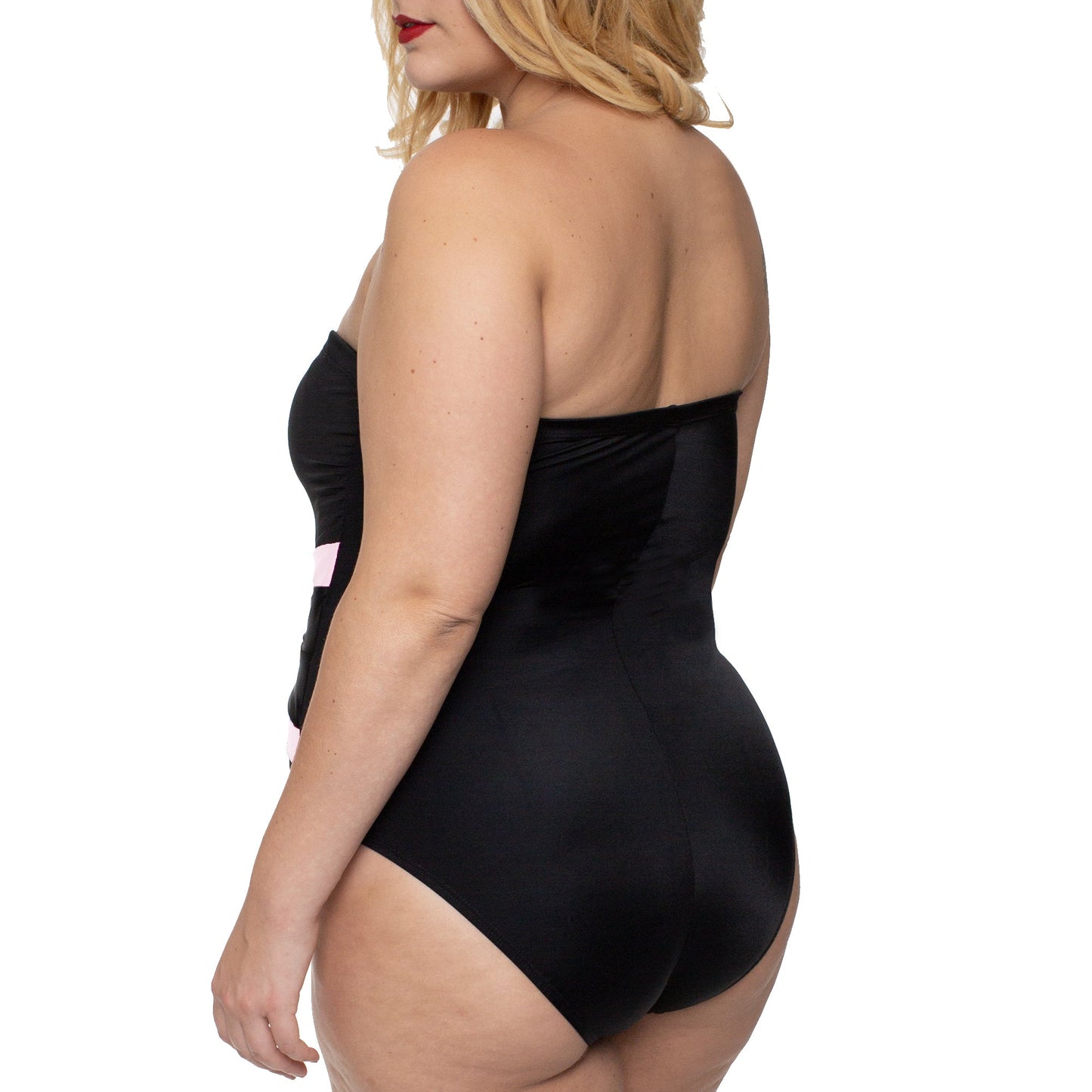 InstantFigure Plus Size Contrast Twist Front One Piece Swimsuit 13559PC