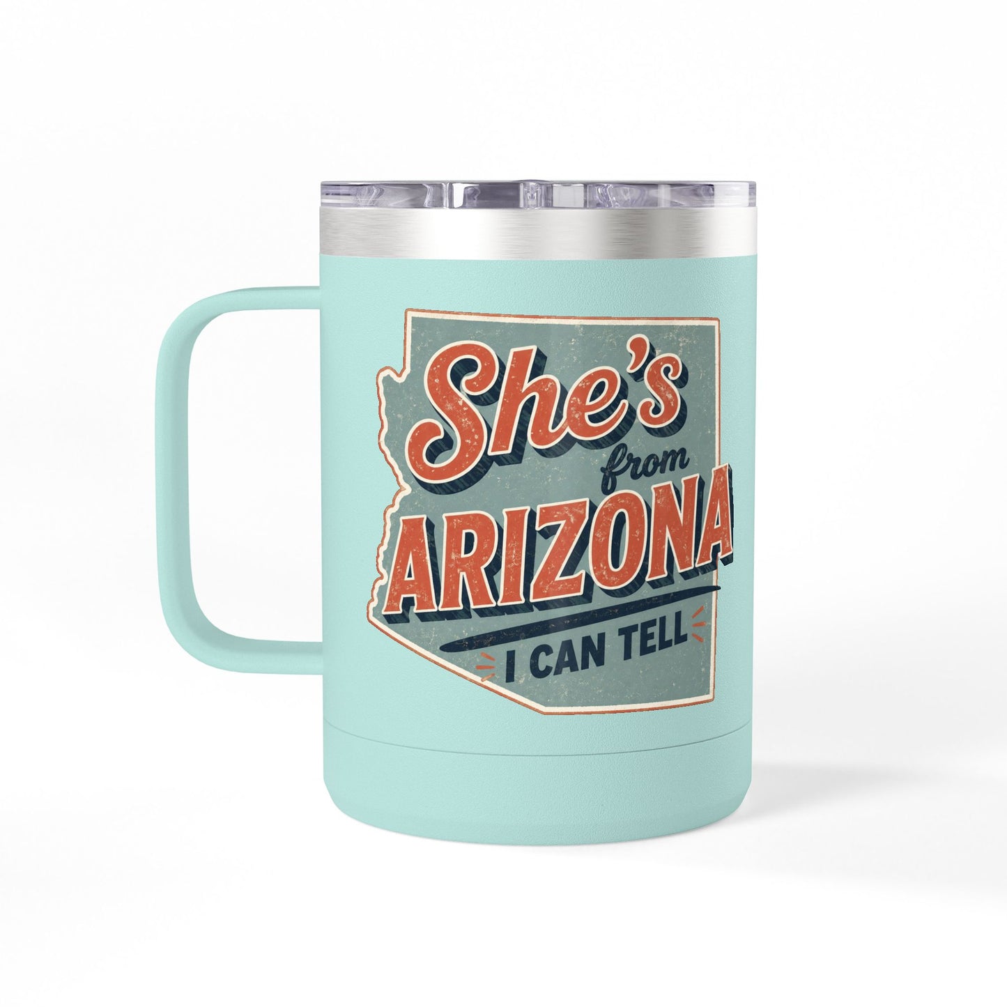 She's From Arizona 15oz Tumbler Mug — Retro State Pride Coffee Cup