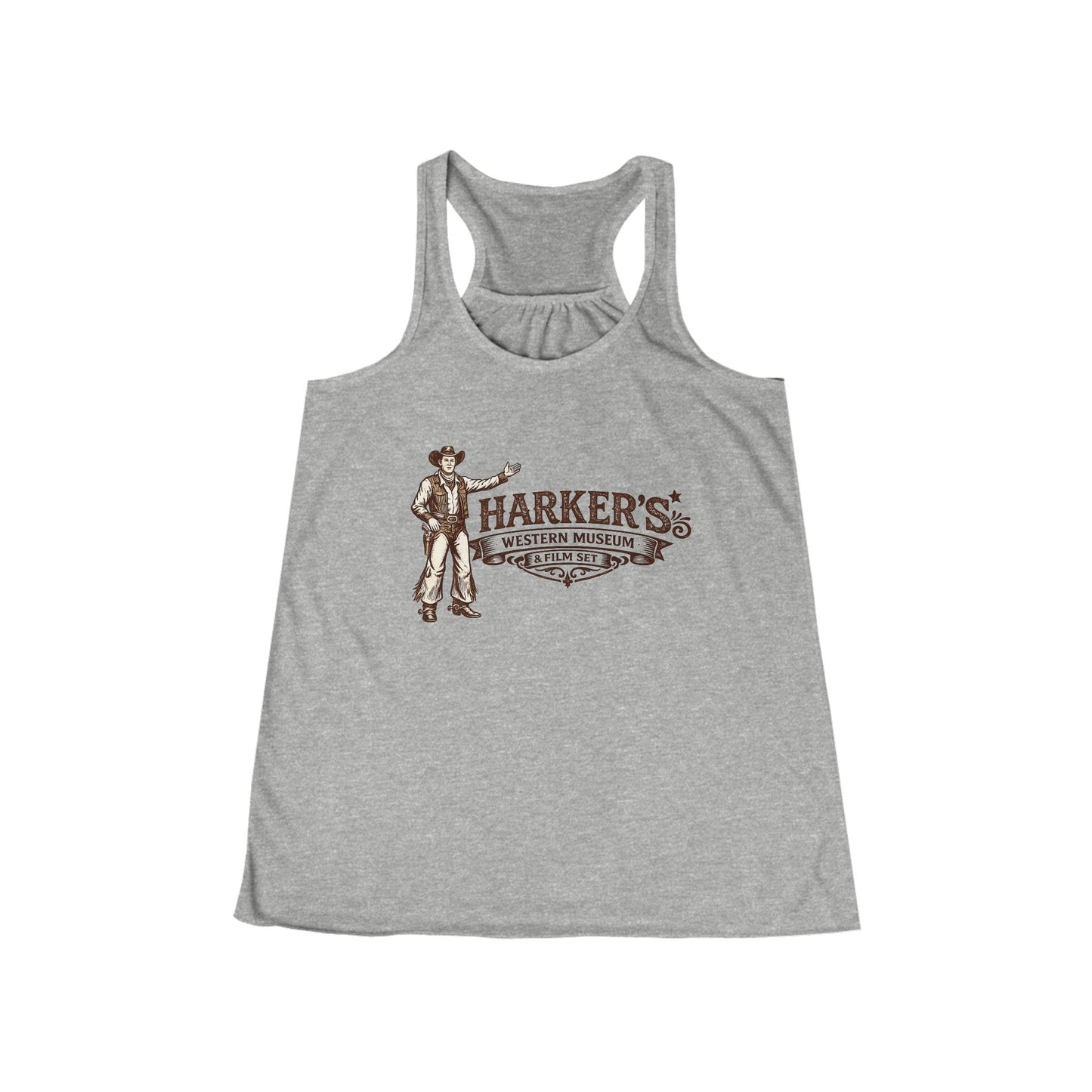 Harker's Western Saloon Women's Racerback Tank — Vintage Cowboy Bar Logo