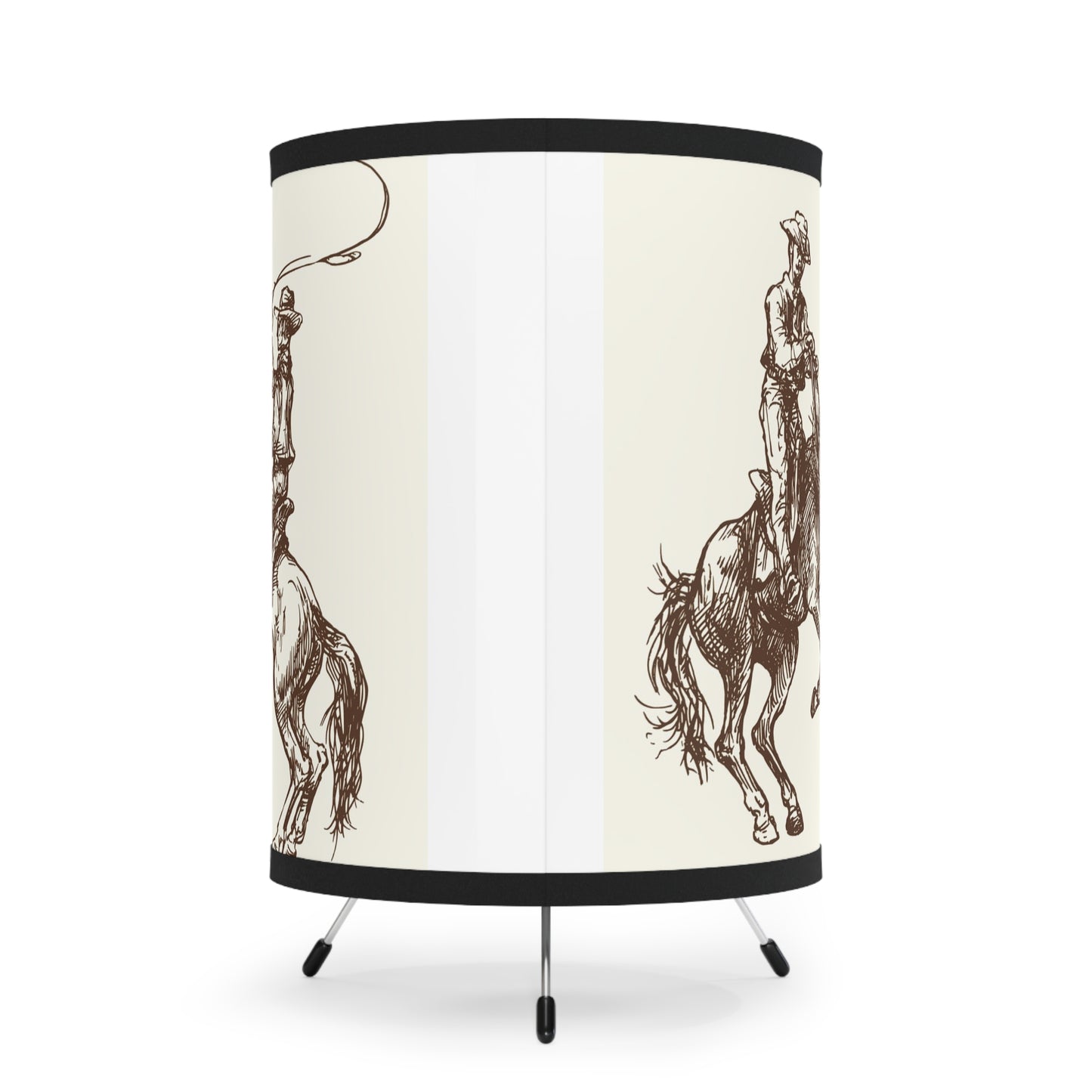 Western Cowboy Tripod Lamp with High-Res Shade
