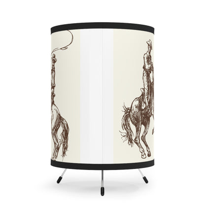 Western Cowboy Tripod Lamp with High-Res Shade