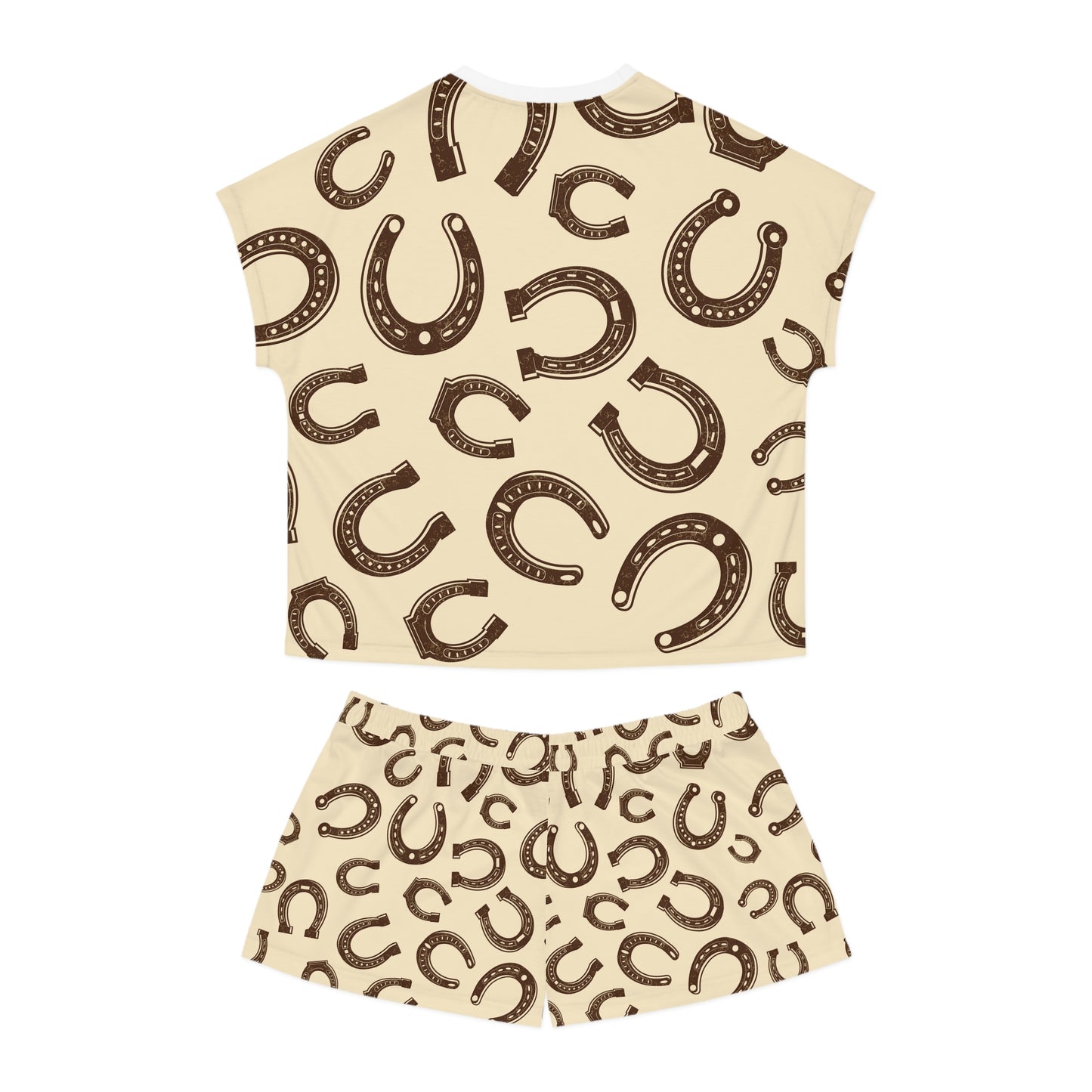 Wild As Heck Cowboy Horse Pajama Set — Womens Horseshoe Short Sleepwear