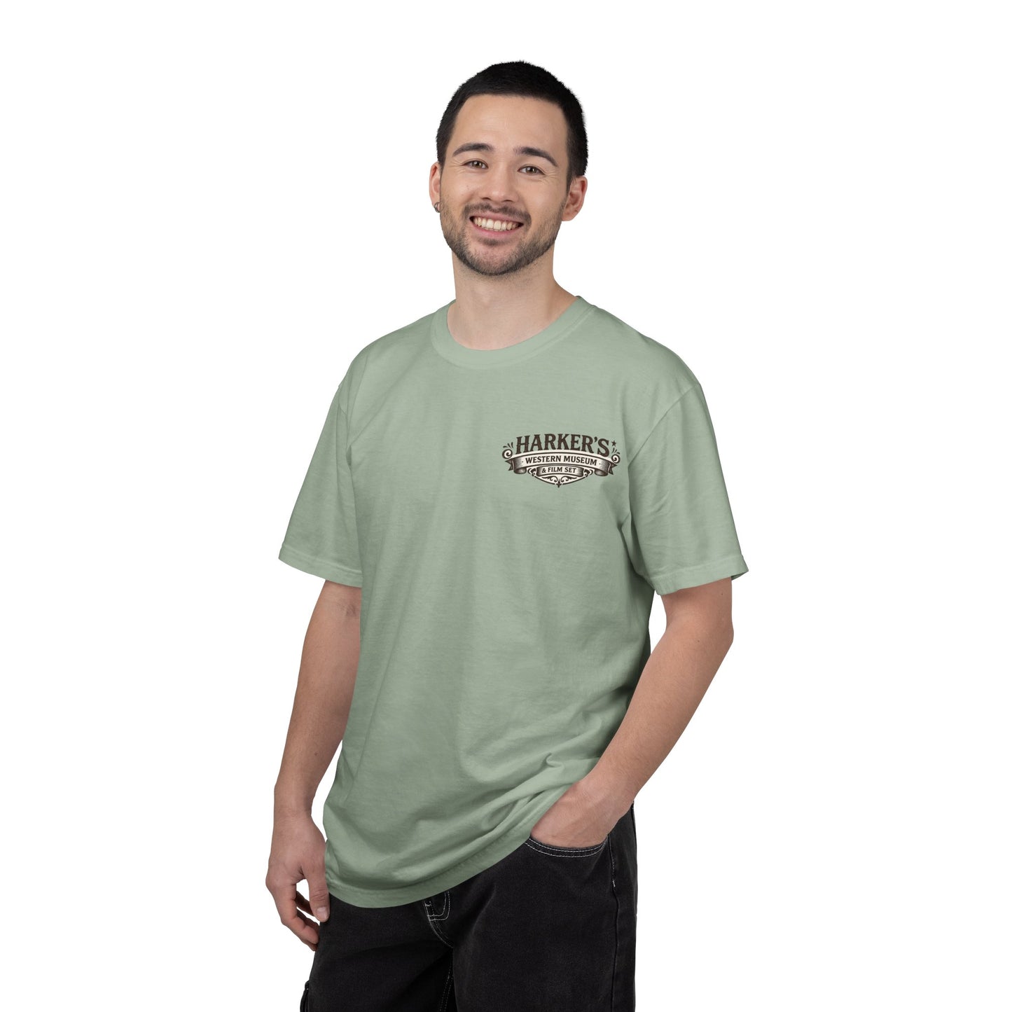 Harker's Gambler Unisex T-Shirt — “Harker’s Old West Lives Here” Vintage Western Tee