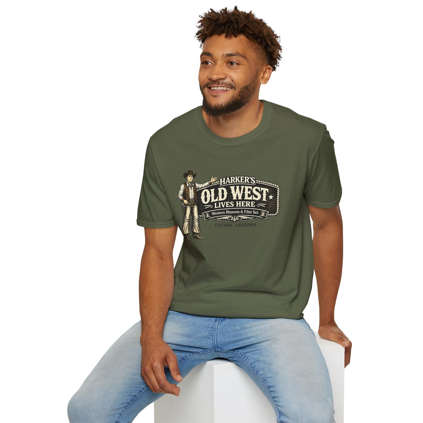 Harker's Old West T-Shirt – “Harker’s Old West Lives Here” Vintage Western Tee