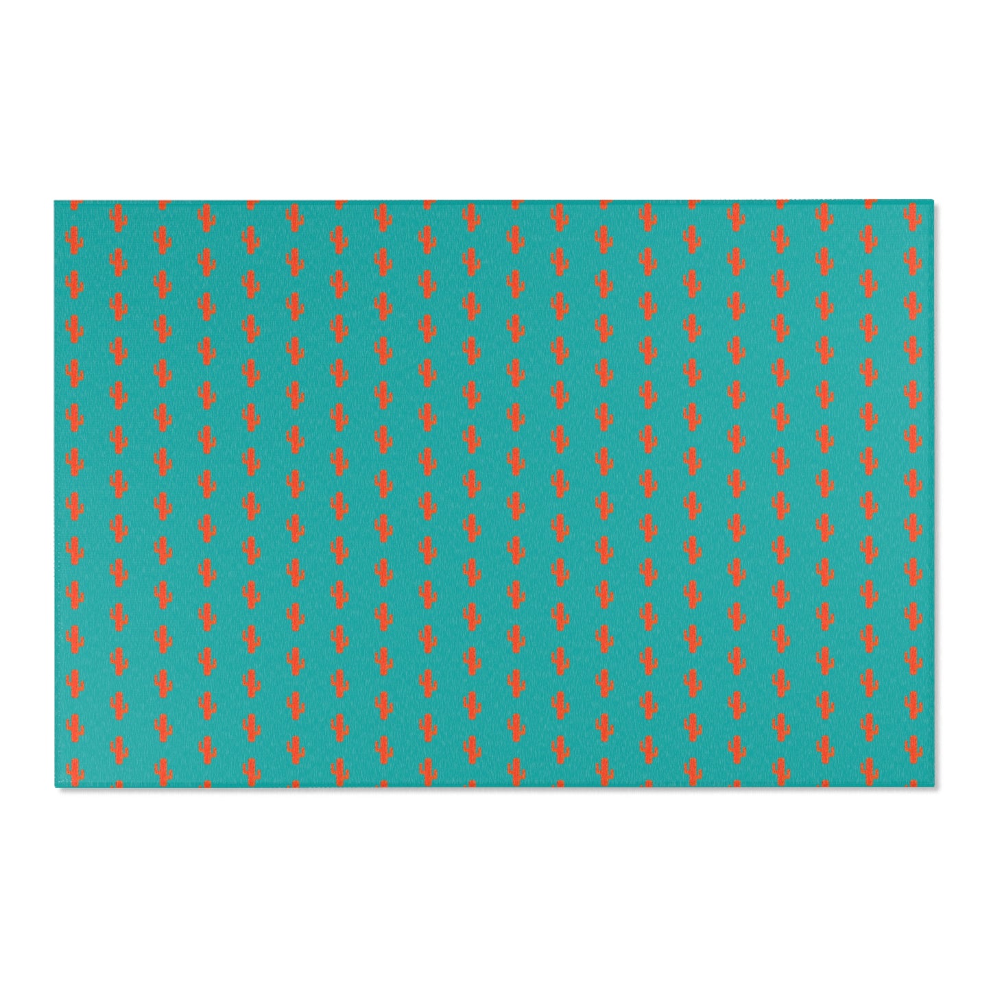 Turquoise & Coral Dot Area Rug — Modern Geometric Accent Rug for Living Room, Bedroom, or Nursery