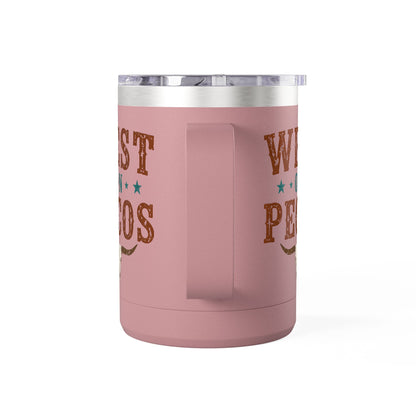 Western West on Pecos Coffee Mug — 15oz Rancher Travel Tumbler (No-Spill)