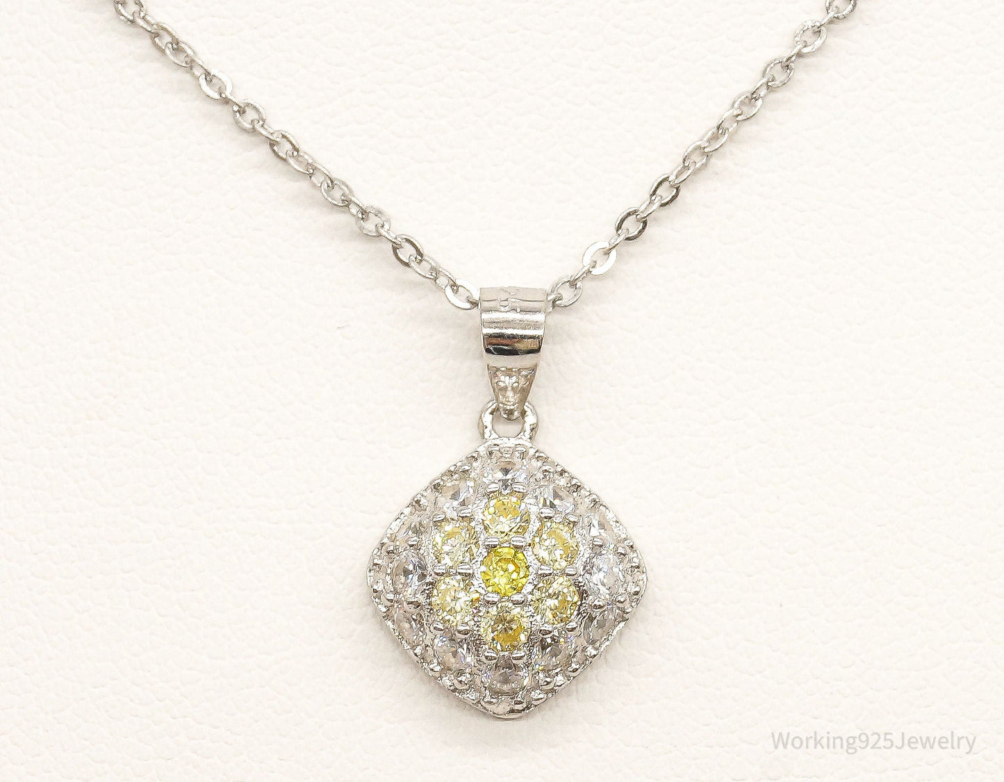 Designer Ryze Cubic Zirconia Sterling Silver Necklace