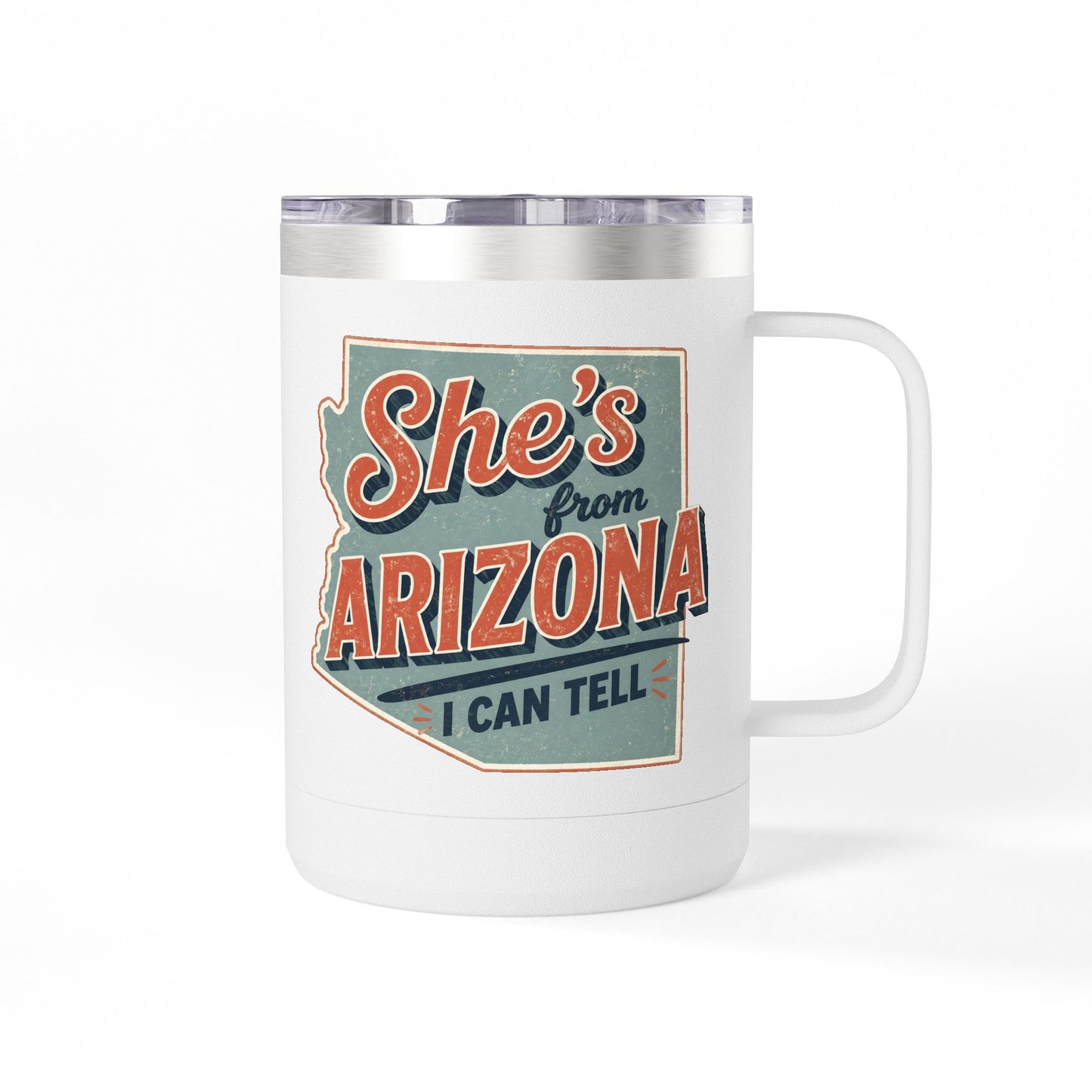 She's From Arizona 15oz Tumbler Mug — Retro State Pride Coffee Cup