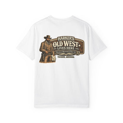 Harker's Bounty Hunter Unisex T-Shirt — “Harker’s Old West Lives Here” Vintage Western Tee