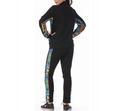 InstantFigure Activewear Printed Jacket W/Contrast Trim - 144029