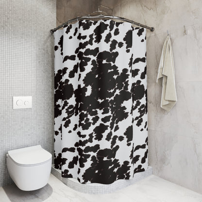 Cow Print Shower Curtain — Black & White Farmhouse Bath Decor