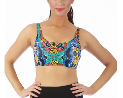 InstantFigure Activewear Printed Crop Top W/1inch Straps - 145006