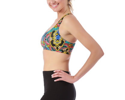 InstantFigure Activewear Printed Racer Back Crop Top -145019