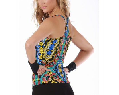 InstantFigure Activewear Printed  Racer Back Tank Top - 145020