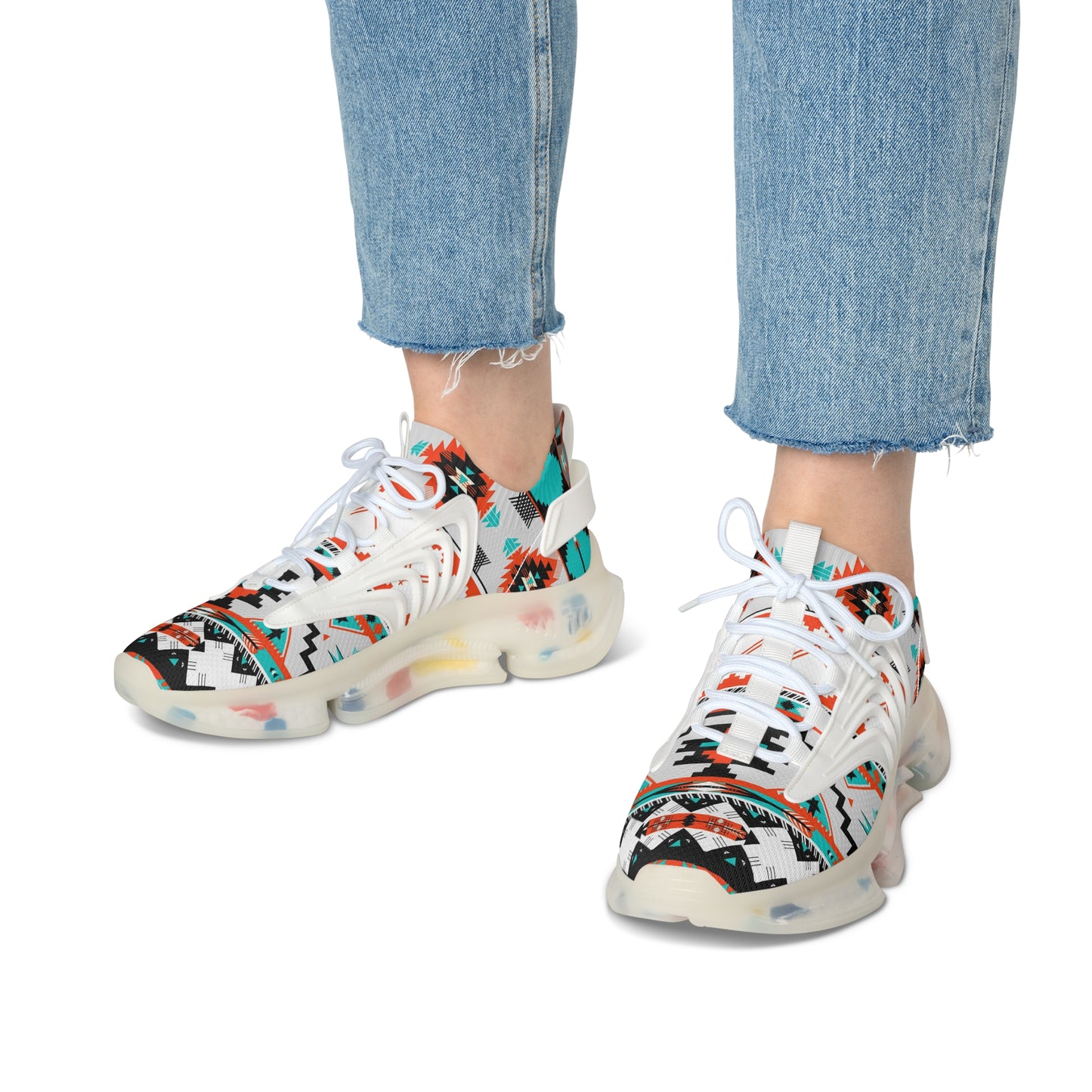 Desert Vibes Colorful Womens Sneakers, Casual Sneakers, Lightweight Sneakers, Trendy Mesh Sneakers, Athletic Footwear, Street Style Shoes