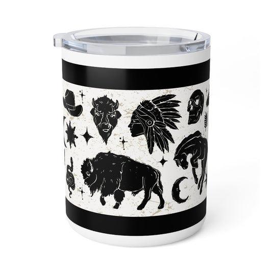 Vintage Western Insulated Coffee Mug, Perfect for Camping, Road Trips, Gift for Him or Her, Unique Rustic Decor, Boho Style Mug