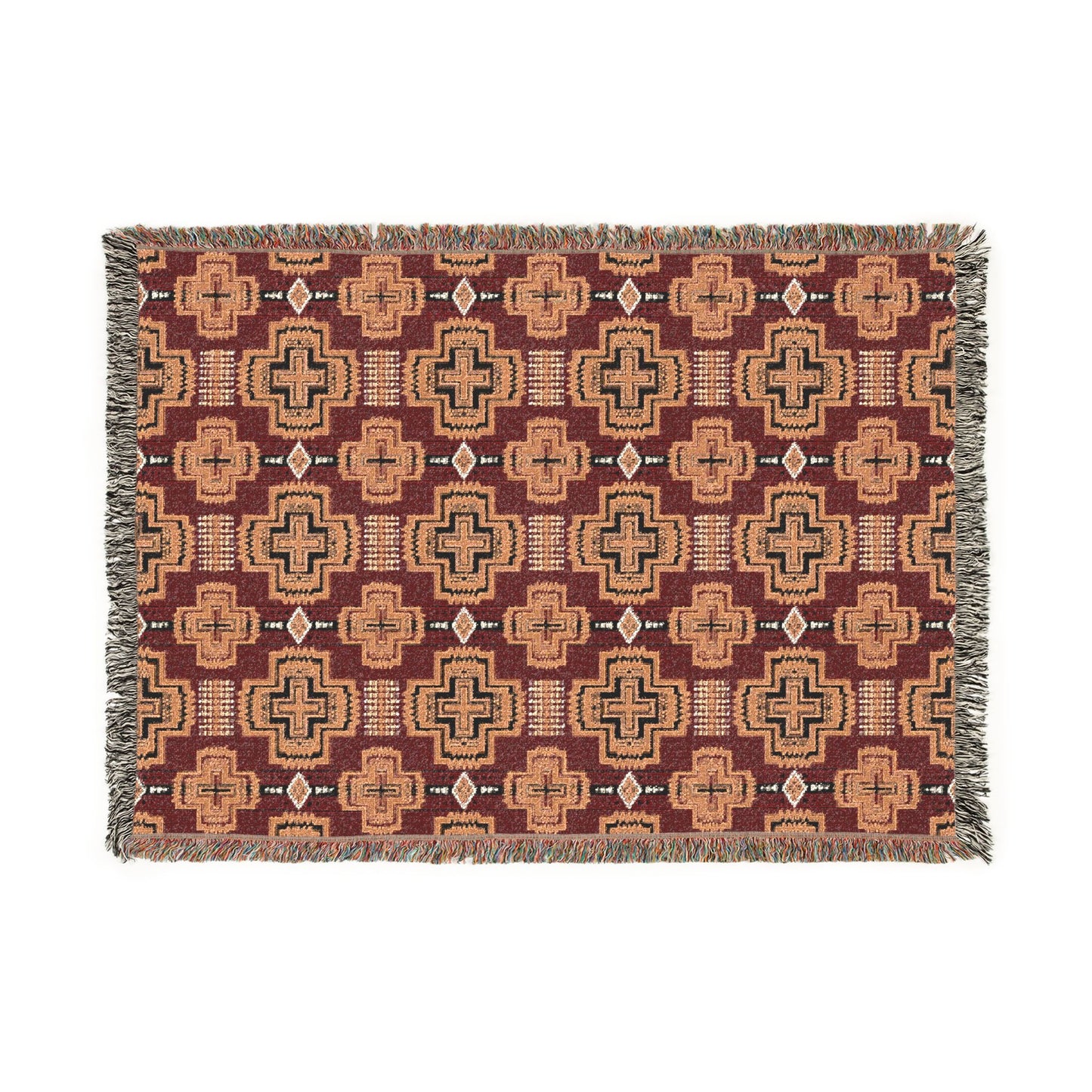 Southwestern Woven Blanket – Geometric Tribal Throw for Cozy Living Room or Cabin