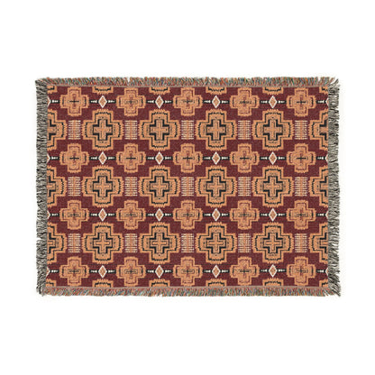 Southwestern Woven Blanket – Geometric Tribal Throw for Cozy Living Room or Cabin