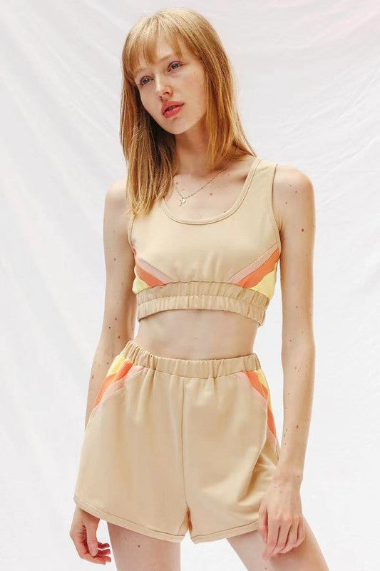 Retro lounge shorts set