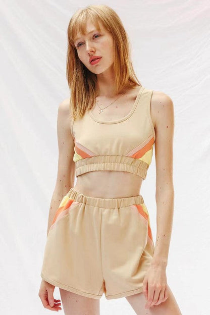 Retro lounge shorts set