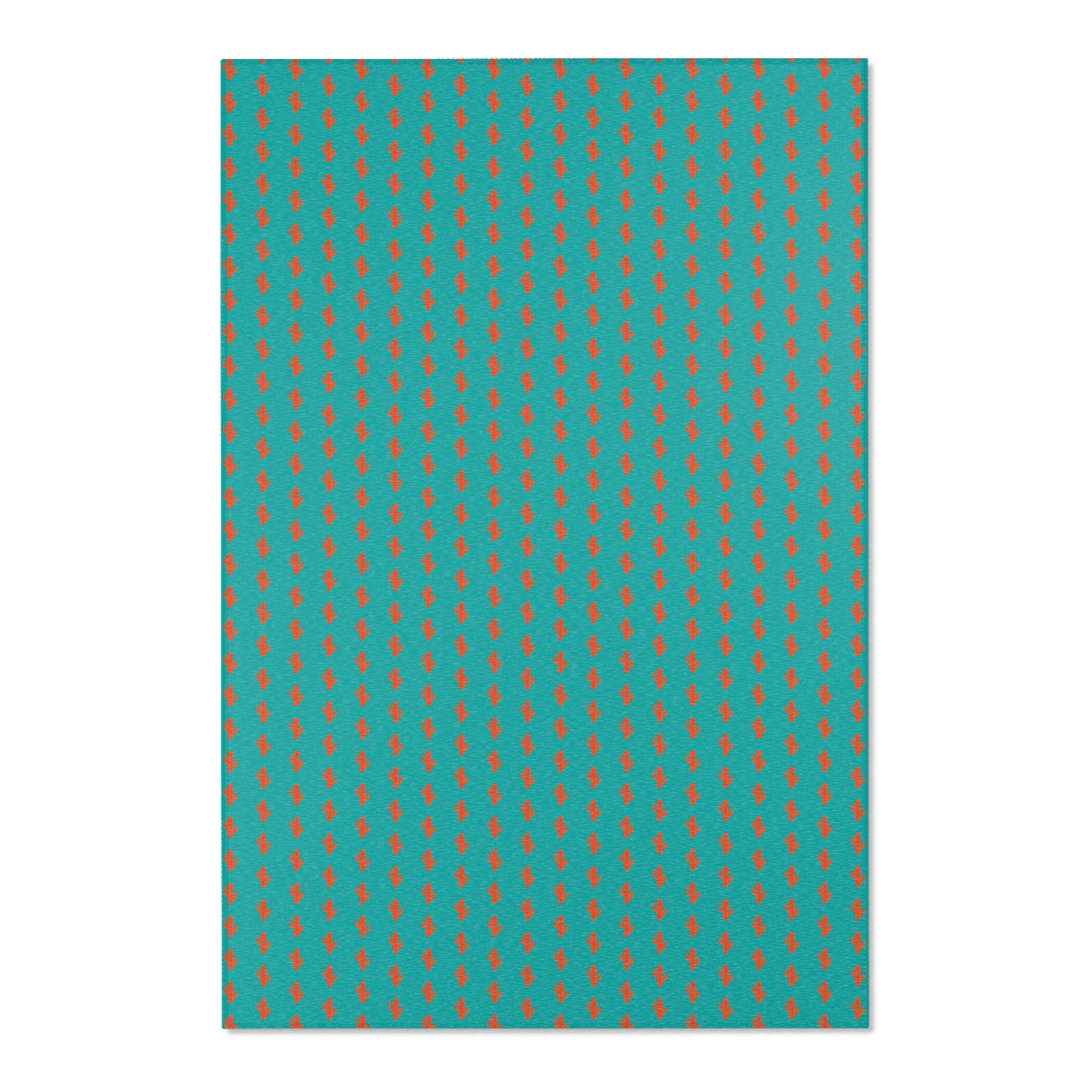 Turquoise & Coral Dot Area Rug — Modern Geometric Accent Rug for Living Room, Bedroom, or Nursery