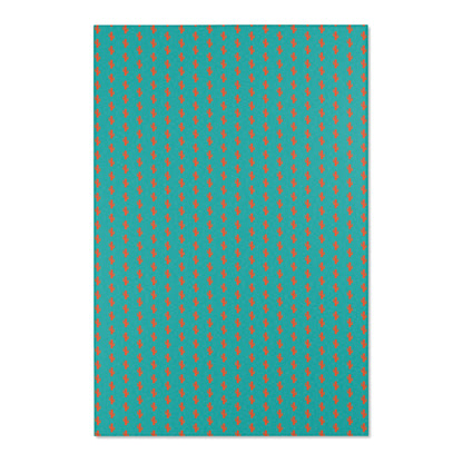 Turquoise & Coral Dot Area Rug — Modern Geometric Accent Rug for Living Room, Bedroom, or Nursery