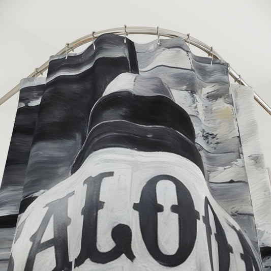 Saloon Sign Shower Curtain – Vintage Western Bathroom Decor