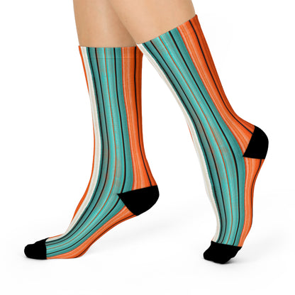 Arizona Serape Vibrant Striped Cushioned Crew Socks | Fun Gift, Cozy Wear, Colorful Stripes, Sock Lovers, Everyday Comfort, Stylish Accessories