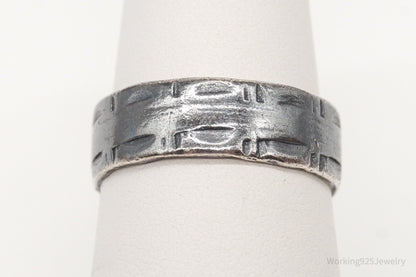 Antique Sterling Silver Band Ring - Size 7