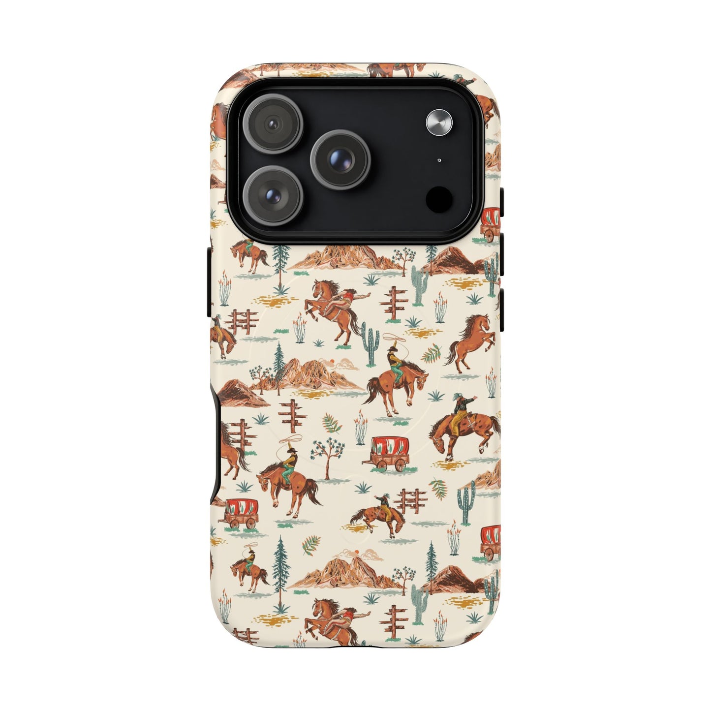 Western Cowboy Pattern Tough Magnetic Phone Case