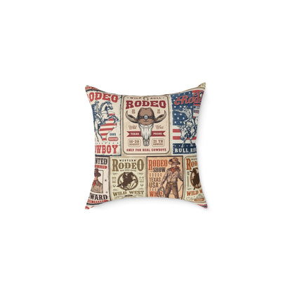 Rodeo-Inspired Square Poly Canvas Pillow