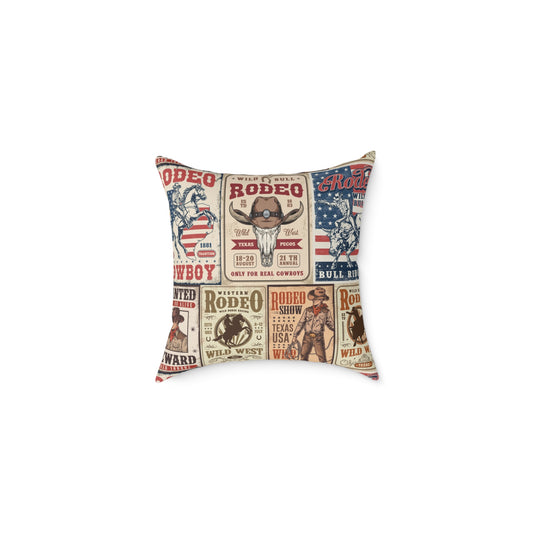Rodeo-Inspired Square Poly Canvas Pillow
