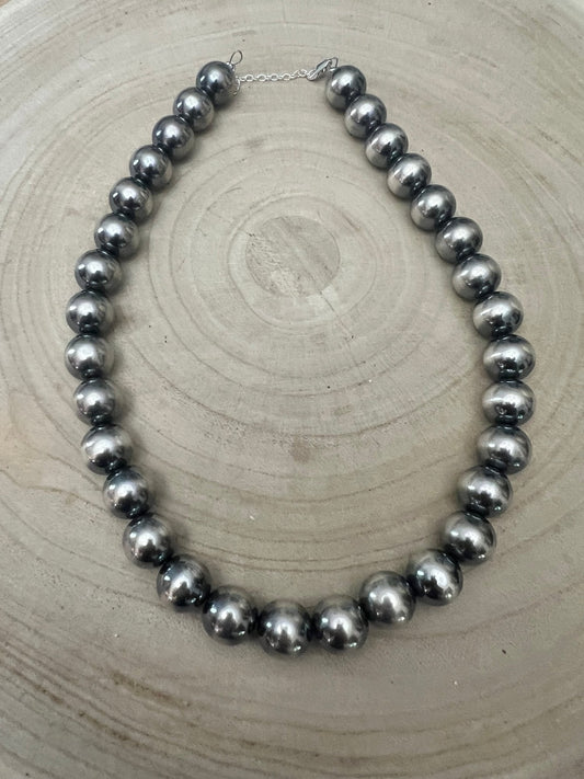 14mm Sterling Pearl Necklace — 18 inch