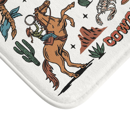 Howdy Cowgirl Bath Mat - Western  Decor