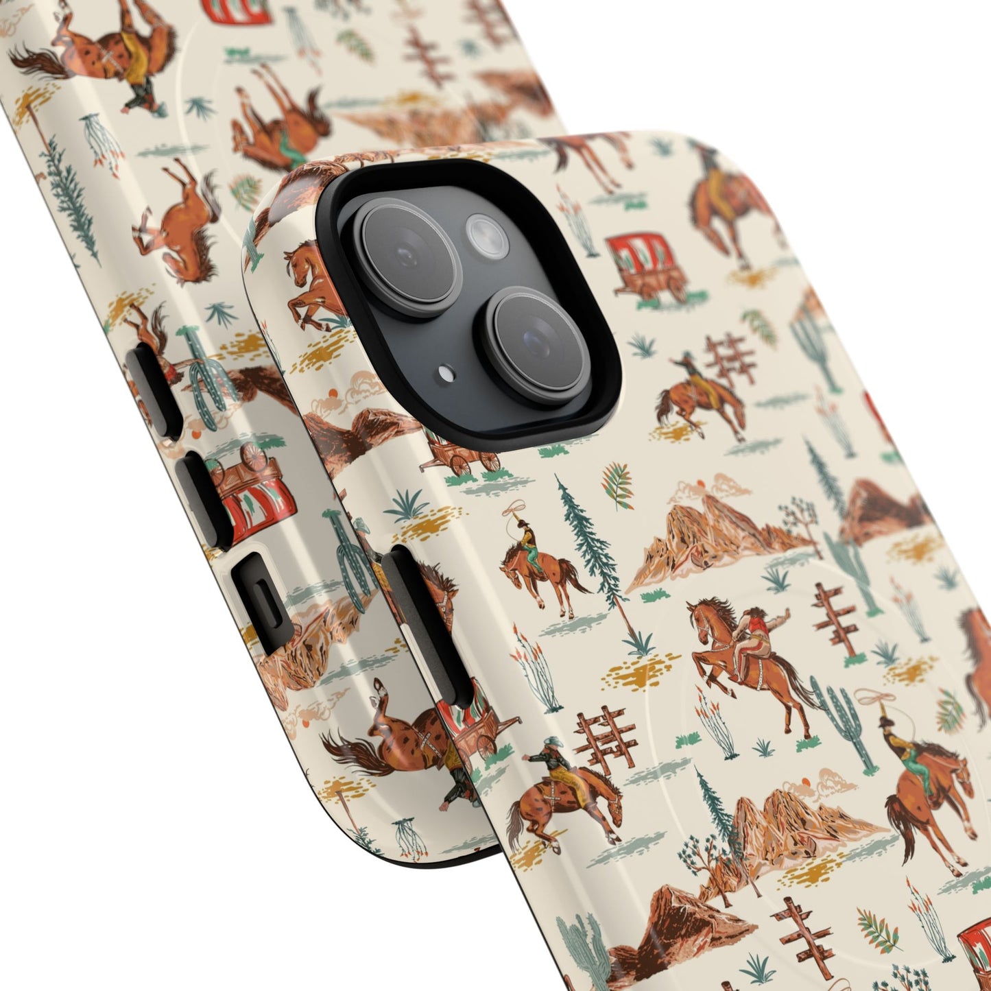 Western Cowboy Pattern Tough Magnetic Phone Case