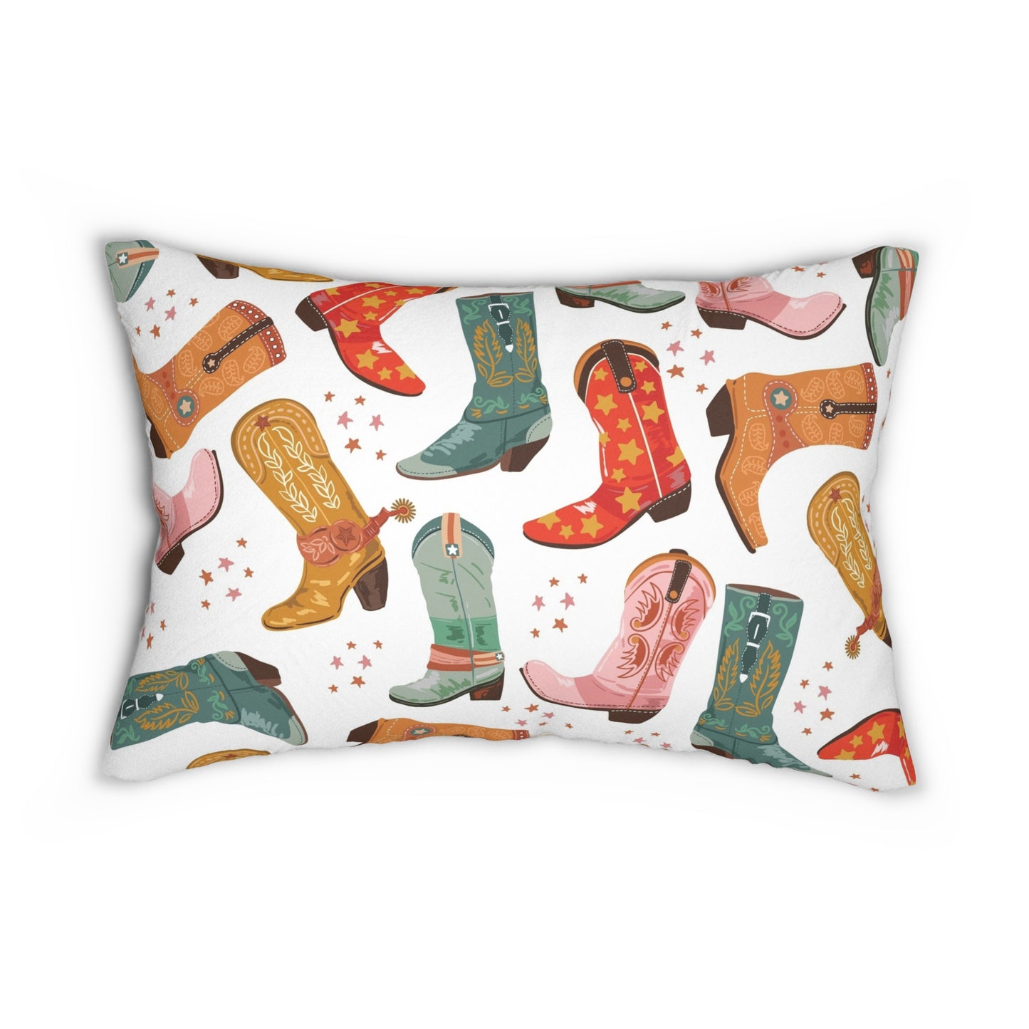 Wild As Heck Cowboy Lumbar Pillow — Retro Cowgirl Riding Horse Design
