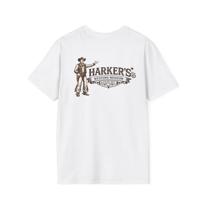 Harker's Western Museum Unisex T-Shirt — Harker's Vintage Chest Patch Style Tee