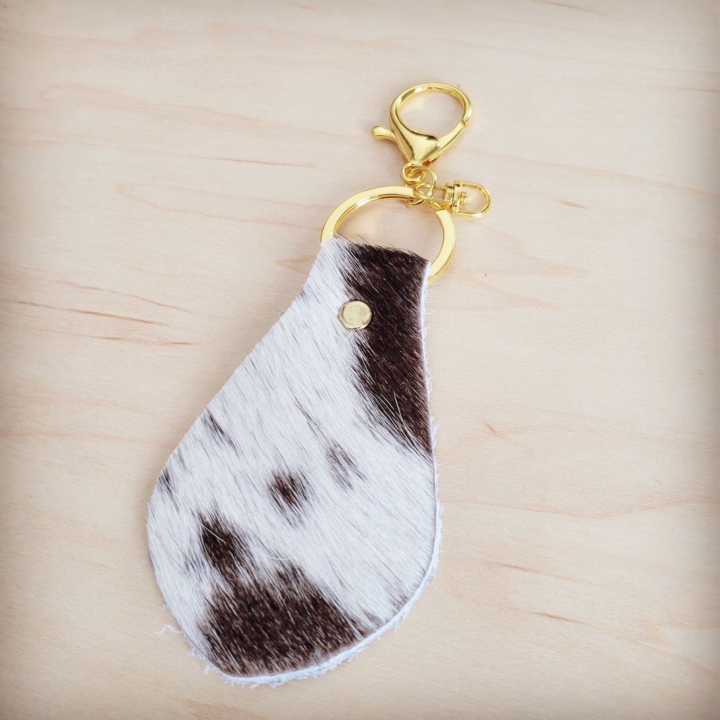 Leather Keychain-Brindle Cowhide 702m