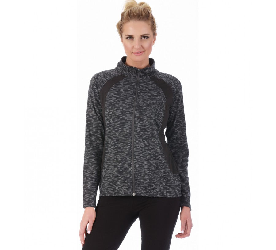Activewear Zip up Long Sleeve Jacket in Grey/Black - 153400